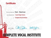 Сертификат Complete Vocal Institute (Копенгаген, Дания)