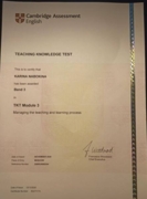 Сертификат TKT Module 3