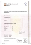 Cambridge Exam CPE Grade B Certificate 2018