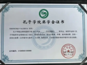 Диплом о стипендии от института Конфуция