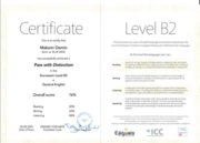 B2 certificate