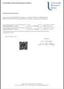 Сертификат о прохождении стажировки в Сиенском университете