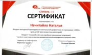 Сертификат о владении методикой преподавания ментальной арифметики