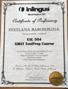 Certificate of Proficiency ESL 504 GMAT