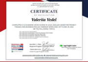 Сертификат о прохождении курса "Finance and Business English Webinar Series 2022"