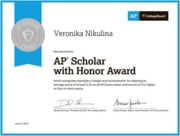 AP Scholar with Honor