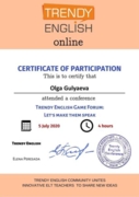 Сертификат участника конференции "Развитие навыков говорения на англ.яз""
