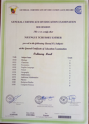 Certificate of High School in English
