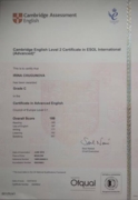 Сертификат CAE (Cambridge Advanced)