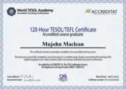 Mujohn Maclean TESOL certificate