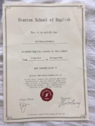 Сертификат школы английского в Лондоне