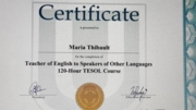 TOESOL Certificate