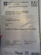 Сертификат CELTA