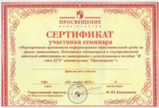 Сертификат об окончании курсов подготовки ОГЭ и ЕГЭ