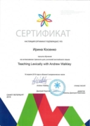 Сертификат. Методический тренинг: лексический подход в обучении английскому языку