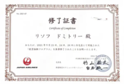 Сертификат о стажировке в японской компании Japan Airlines