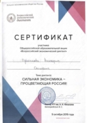 Сертификат участника экономического форума