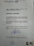 Сертификат о прохождении курса испанского языка уровня С1