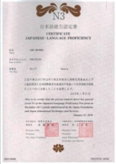 Сертификат владения японским языком уровня N3