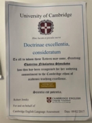 Диплом за успешную подготовку студентов к Кембриджским экзаменам Cambridge Exam Teaching Excellence