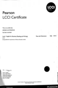 LCCI Certificate