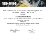 Сертификат Intel ISEF