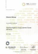 Сертификат. Teaching English to Young Learners