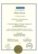 TEFL certificate with additional study in teaching business English