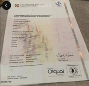 Сертификат PET по Кембриджскому экзамену