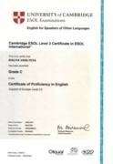 Сертификат о высшем уровне владения английским - СРЕ