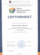 Сертификат участника «Математической вертикали»
