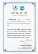 Сертификат об окончании курсов бизнес-китайского языка