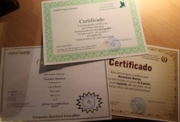 Сертификаты об окончании частных курсов испанского языка