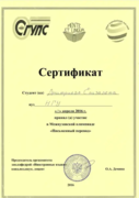 Сертификат участника Межвузовской олимпиады "Письменный перевод"