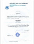Сертификат о прохождении практики в итальянском университете