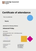 Certificate of Attendance Cambridge Assessment English