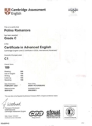 Certificate in Advanced English