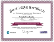 Сертификат TEFL in English Language Teaching