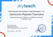 Сертификат курса Skyteach