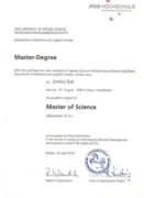 Диплом Master of Science (M. Sc.)