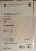 Сертификат FCE