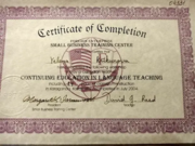 Certificate of completion, Foreign Enterprise 'Small Business Training Center'