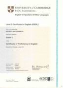 Certificate of Proficiency in English