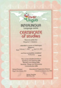 Certificate of studies (Interlingua)