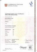 First Cambridge Certificate 2017