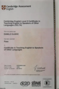Сертификат  Cambridge, CELTA Level 5
