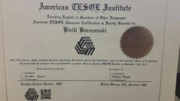 American TESOL Institute Certificate 1