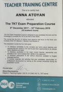 TKT exam certificate