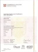 Сертификат FCE (Уровень С1)