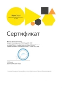 Сертификат. Яндекс лицей